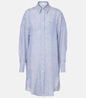 Monili striped linen and silk organza shirt  | Brunello Cucinelli