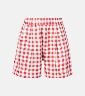 Gingham linen shorts | Asceno