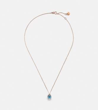 Nudo Mini 18kt rose gold (750/1000) necklace with topaz and diamonds | Pomellato