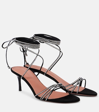 Lori 60 crystal-embellished suede sandals | Amina Muaddi