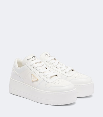 Downtown Bold leather platform sneakers | Prada