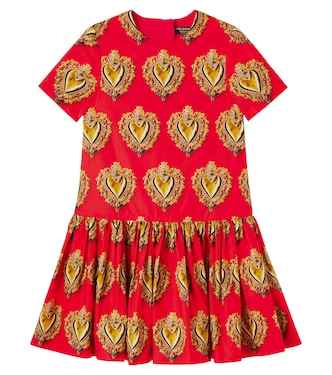 Printed cotton poplin dress | Dolce&Gabbana Kids