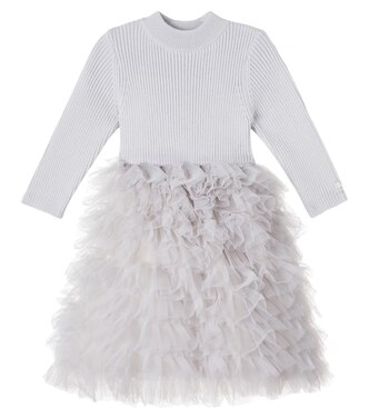 Baby - Abito Cecilly misto lana con tulle | Donsje
