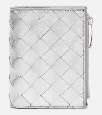 Portefeuille Small en cuir Intrecciato métallisé | Bottega Veneta
