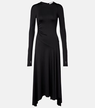 Gathered asymmetric midi dress | Victoria Beckham