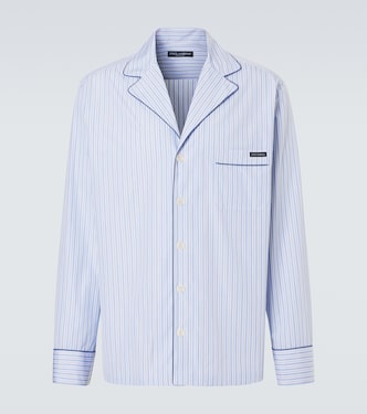 Striped cotton and silk poplin pajama shirt | Dolce&Gabbana