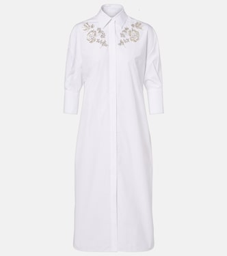 Embroidered cotton poplin shirt dress | Erdem