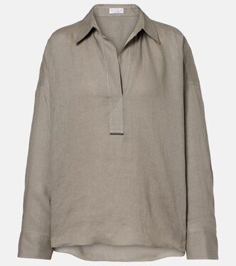 Top Monili en lin | Brunello Cucinelli