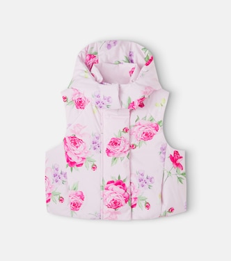 Floral puffer vest | Monnalisa