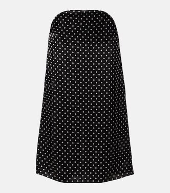 Cutout polka-dot silk midi skirt | Jean Paul Gaultier