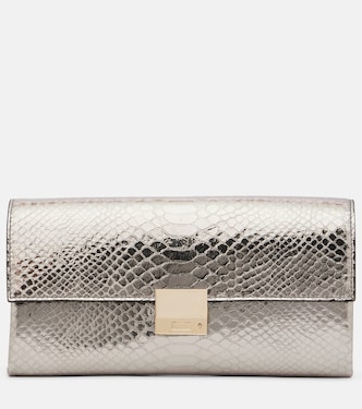Jean snake-effect metallic leather clutch | Tom Ford