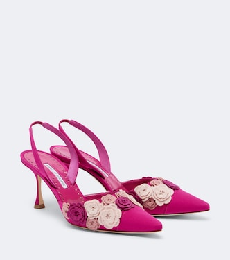 Svemuta floral-appliqué slingback pumps | Manolo Blahnik