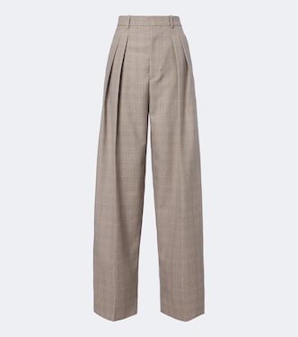 Prince of Wales check wool wide-leg pants | Bottega Veneta