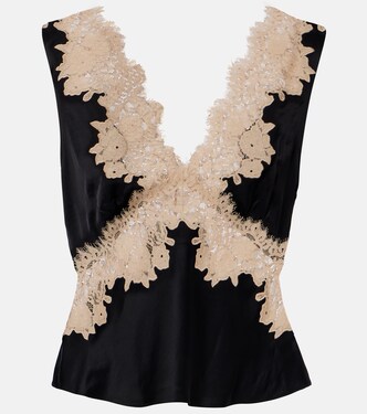 Emmie lace-trimmed satin top | Rixo