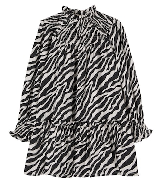 Zephyr shirred zebra-print cotton dress | The New Society
