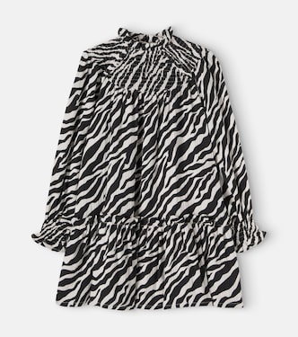 Zephyr shirred zebra-print cotton dress | The New Society