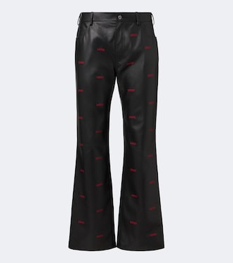 Logo leather flared pants | Loewe