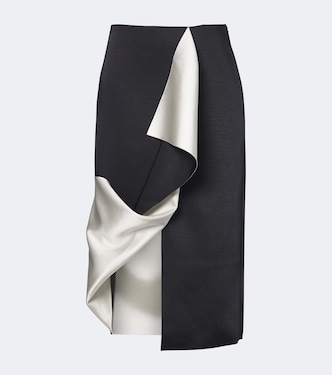 Draped asymmetric satin midi skirt | Róhe