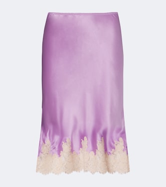 Elowette lace-trimmed silk slip skirt | Dôen