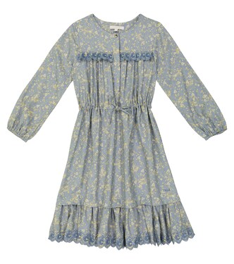 Floral printed long-sleeved dress | Chloé Kids