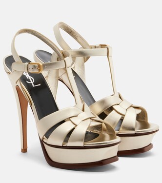 Tribute 135 leather platform sandals | Saint Laurent