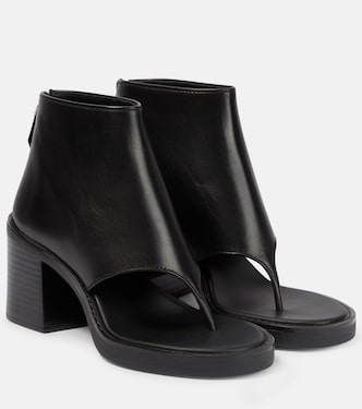 Thong leather ankle sandals | Miu Miu