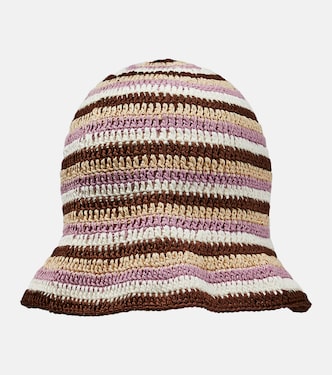 Striped crochet cotton bucket hat | Anna Kosturova