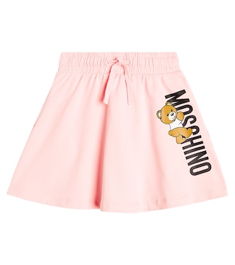 Gonna in misto cotone con logo | Moschino Kids