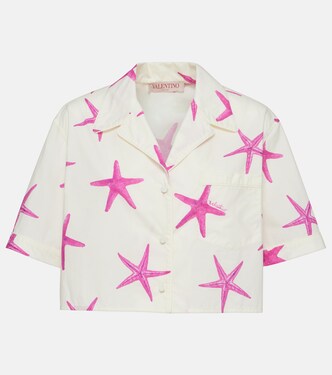 Starfish cropped cotton poplin shirt | Valentino