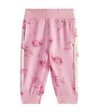 Baby floral cotton-blend jersey sweatpants | Monnalisa