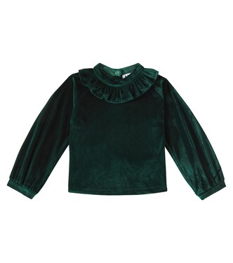 Maggie ruffled velvet blouse | Molo