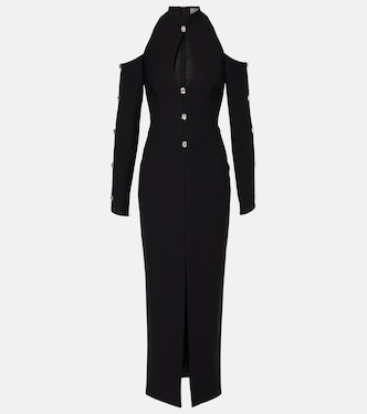 Crystal-embellished crêpe midi dress | Rasario