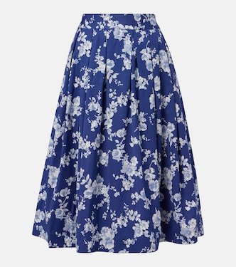 Floral faille midi skirt | Carolina Herrera