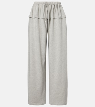 Ruffled cotton-blend track pants | Alaïa