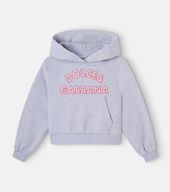 Embroidered logo cotton hoodie | Dolce&Gabbana Kids