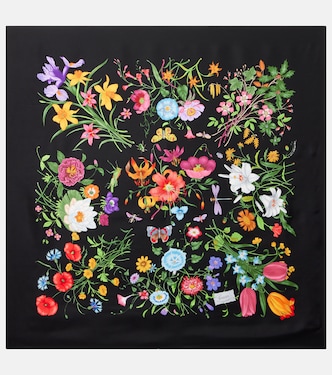 Floral silk twill scarf | Gucci