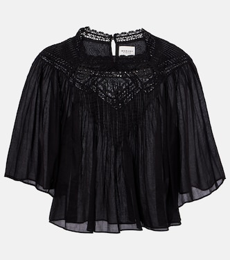 Garia lace-trimmed cotton blouse | Marant Etoile