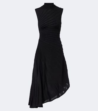 Asymmetric virgin wool midi dress | Alaïa