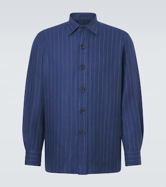Striped linen and wool shirt | Rubinacci
