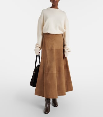 Varda suede midi skirt in brown - Altuzarra | Mytheresa