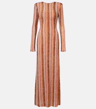 Robe longue Isadora à rayures et sequins | Rachel Gilbert