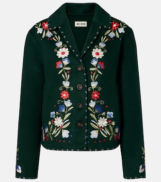 Jude embroidered floral wool-blend jacket | Rixo