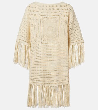 Indra crochet fringed cotton minidress | Zimmermann