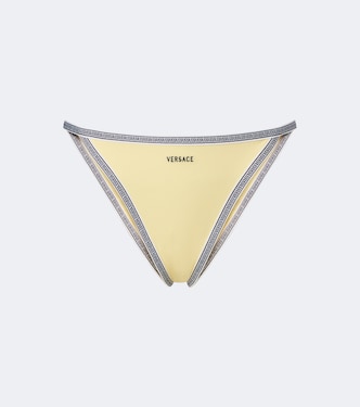 Greca embroidered bikini bottoms | Versace