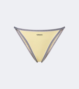 Greca embroidered bikini bottoms | Versace
