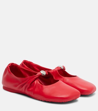 Pebble Soft leather Mary Jane flats | Loewe