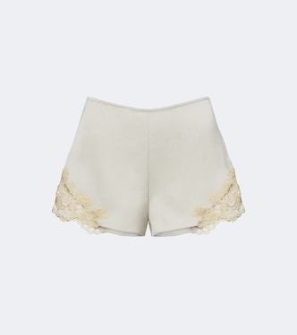 Reparo lace-trimmed crêpe shorts | De La Vali
