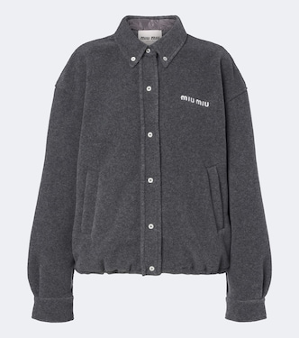Logo embroidered blouson jacket | Miu Miu