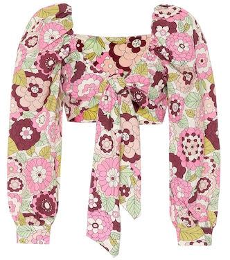 توب قصير من القطن بطبعات الورود | Dodo Bar Or