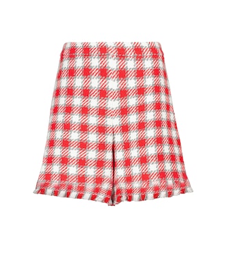 Checked wool-blend shorts | Oscar de la Renta